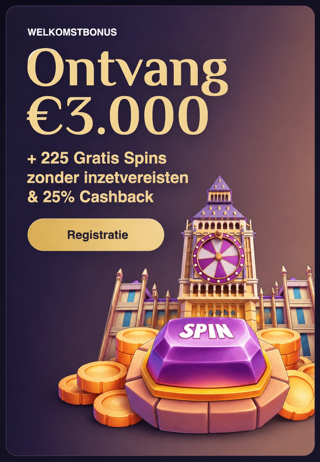 Spinchester Casino affiliate-landingspagina voorbeeld
